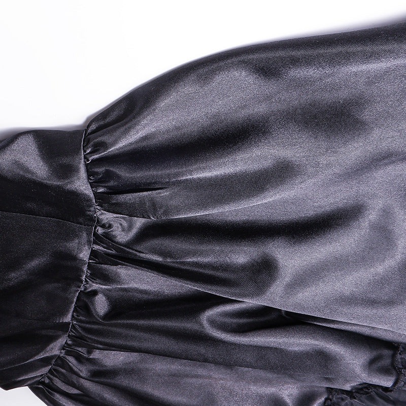 Wednesday The Addams Family Wednesday Black Raval Ball Dress Cosplay Costumes
