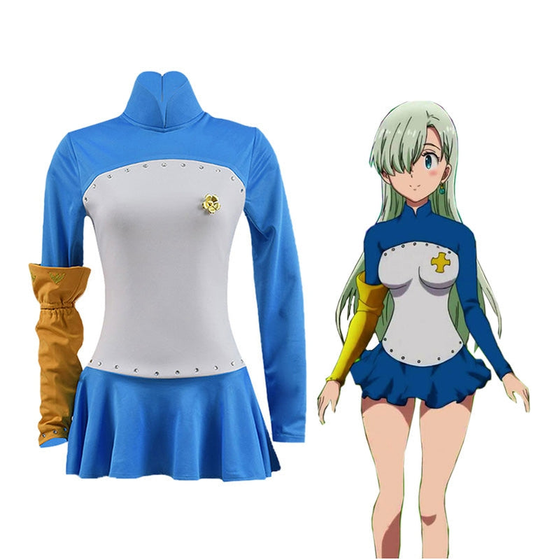 Anime The Seven Deadly Sins Elizabeth Liones Blue Dress Cosplay Costume