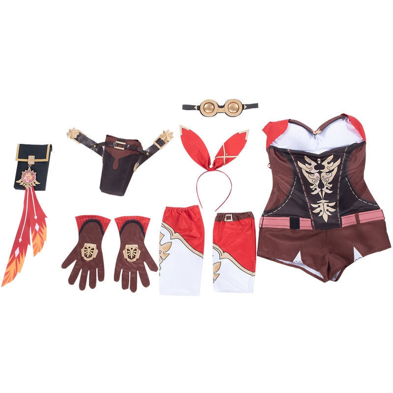 Game Genshin Impact Amber Fullset Cosplay Costumes