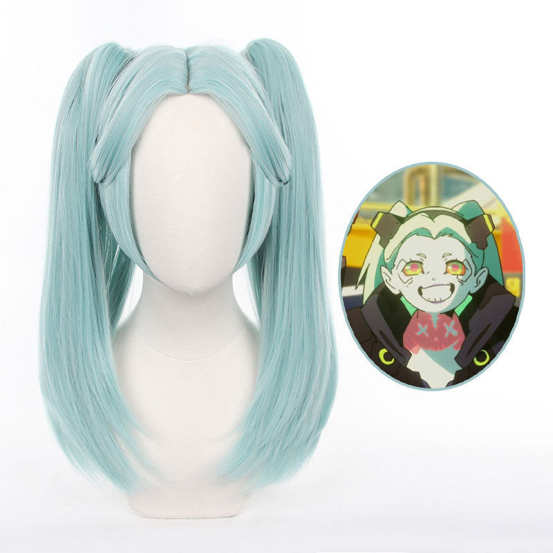 Game Cyberpunk: Edgerunners Rebecca Light Green Cosplay Wigs