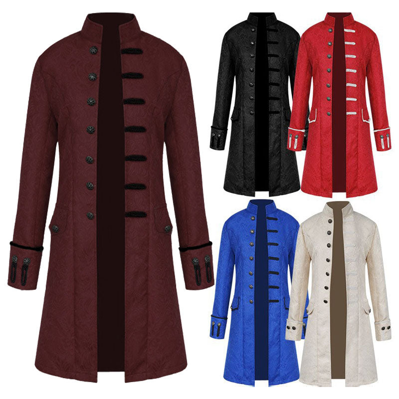 European Style Fashion Steampunk Retro Men's Stand Collar Uniform Cosplay Costumes