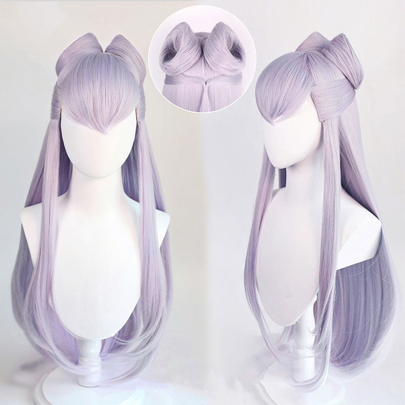 Game LOL KDA The Baddest Evelynn 80cm Long Light Purple Cosplay Wigs
