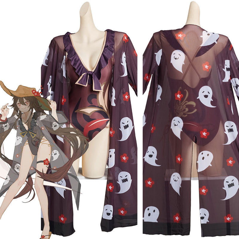 Game Genshin Impact HuTao Swimsuit Cosplay Costumes