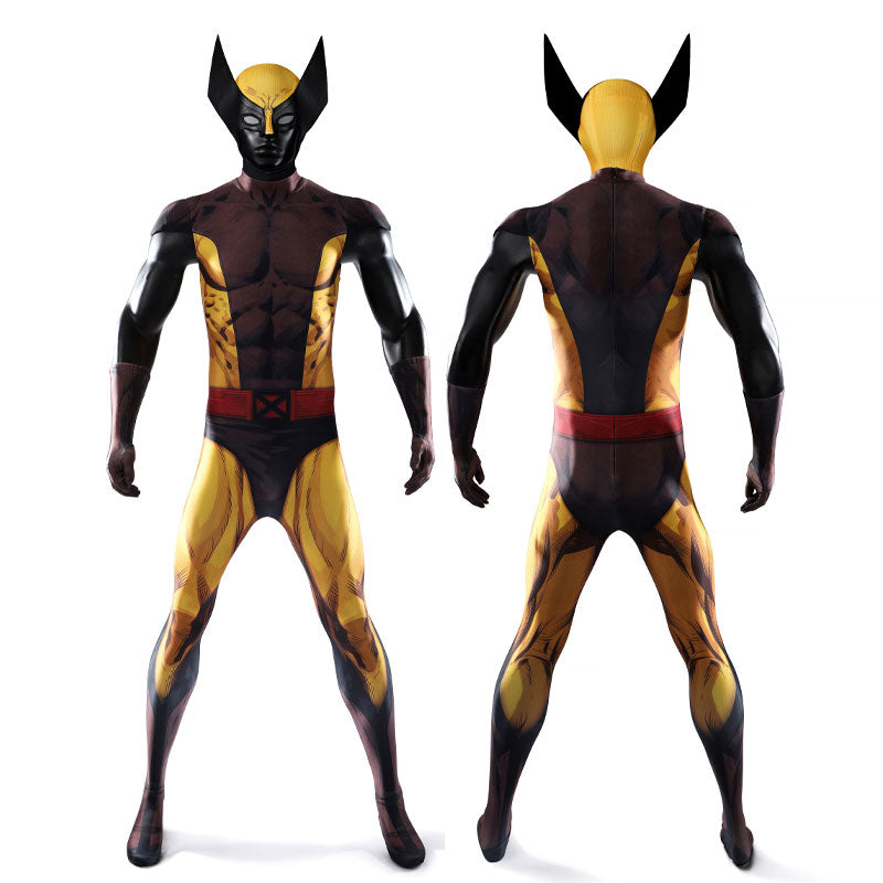X-Men Wolverine Brown Ochre Suit Cosplay Costume