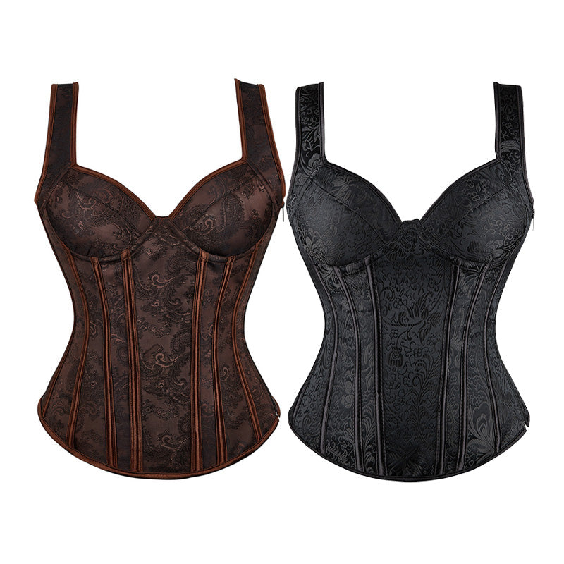 European-style Court-print Shoulder Strap Slimming and Shaping Bodysuit Cosplay Costumes