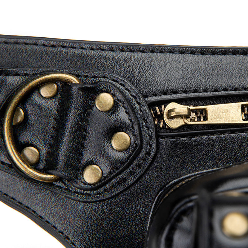 Steampunk Retro Single Shoulder Crossbody Motorcycle Waist Bag Cosplay Props