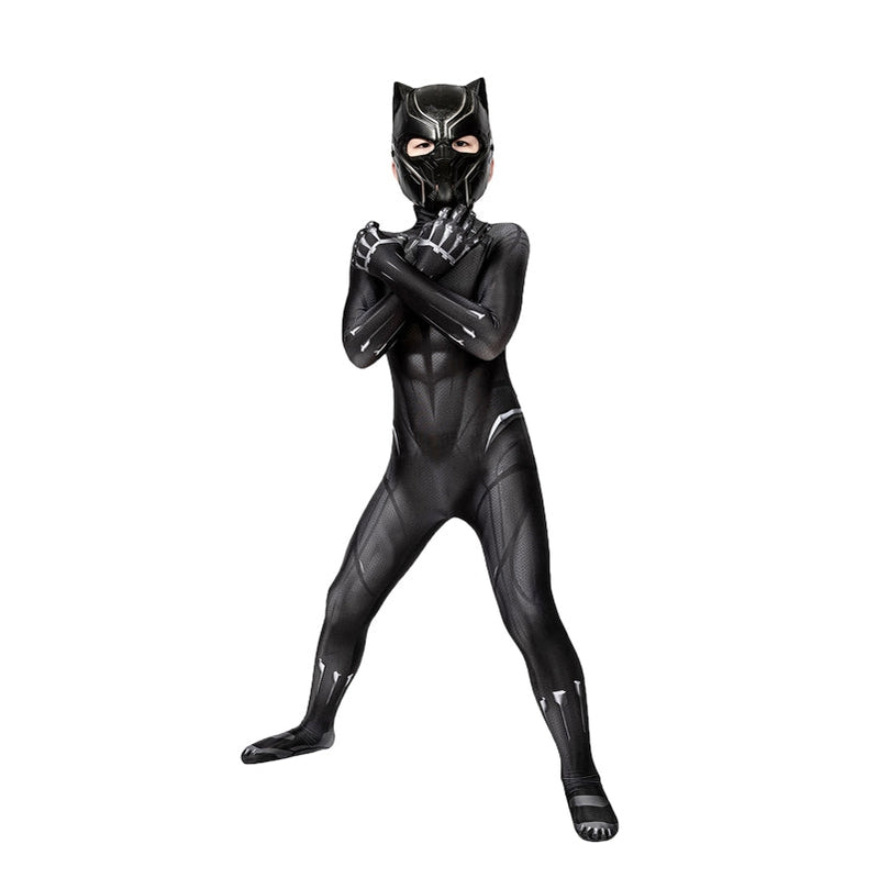 Movie Captain America Civil War Black Panther Children Jumpsuit Cosplay Costume