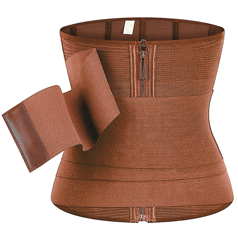 Zip Wrap Compression Sweat Waist Trainer Corset Trimmer Shaper Belt for Women
