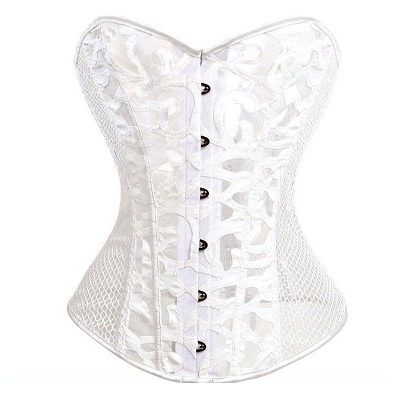 Black Underbust Corset Waist Cincher Mesh Lace Up Boned Corset Top Gothic Steampunk Renaissance Sheer Corset Women Waist Belt
