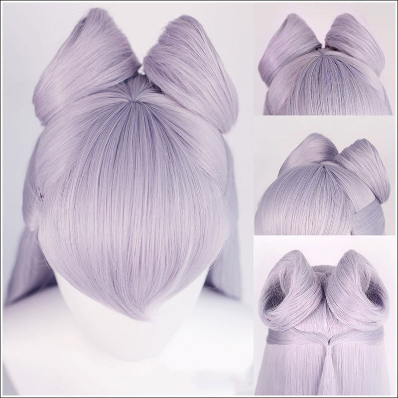 Game LOL KDA The Baddest Evelynn 80cm Long Light Purple Cosplay Wigs