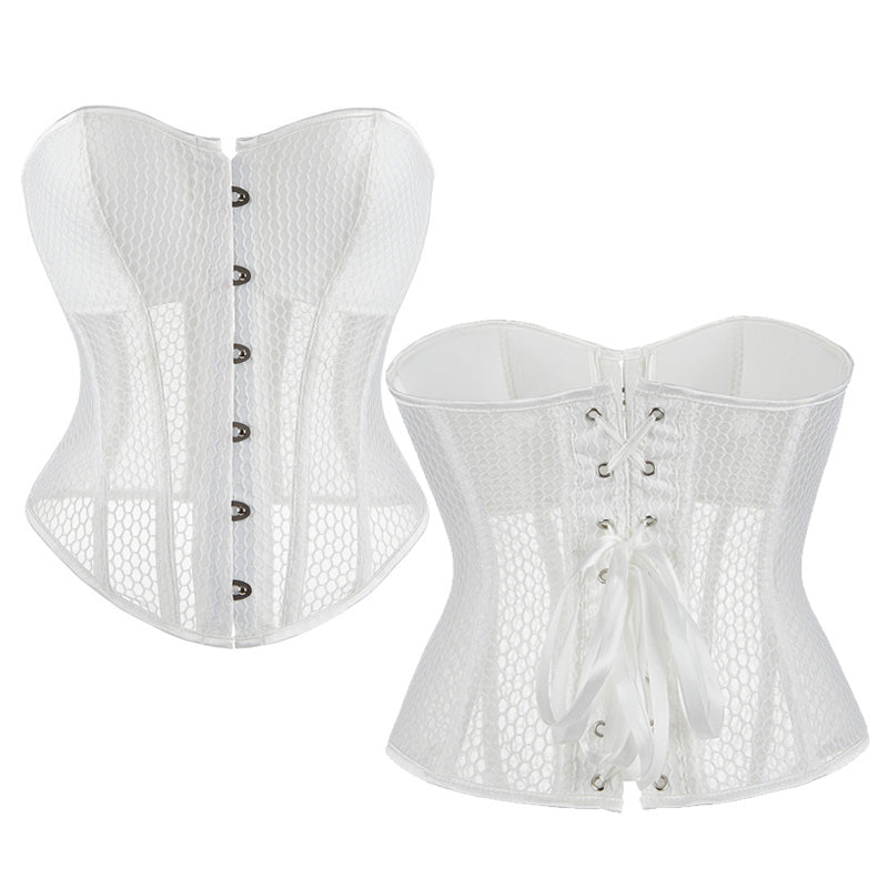 Retro Court Style Breathable Mesh Bra with Herringbone Fit Cosplay Costumes