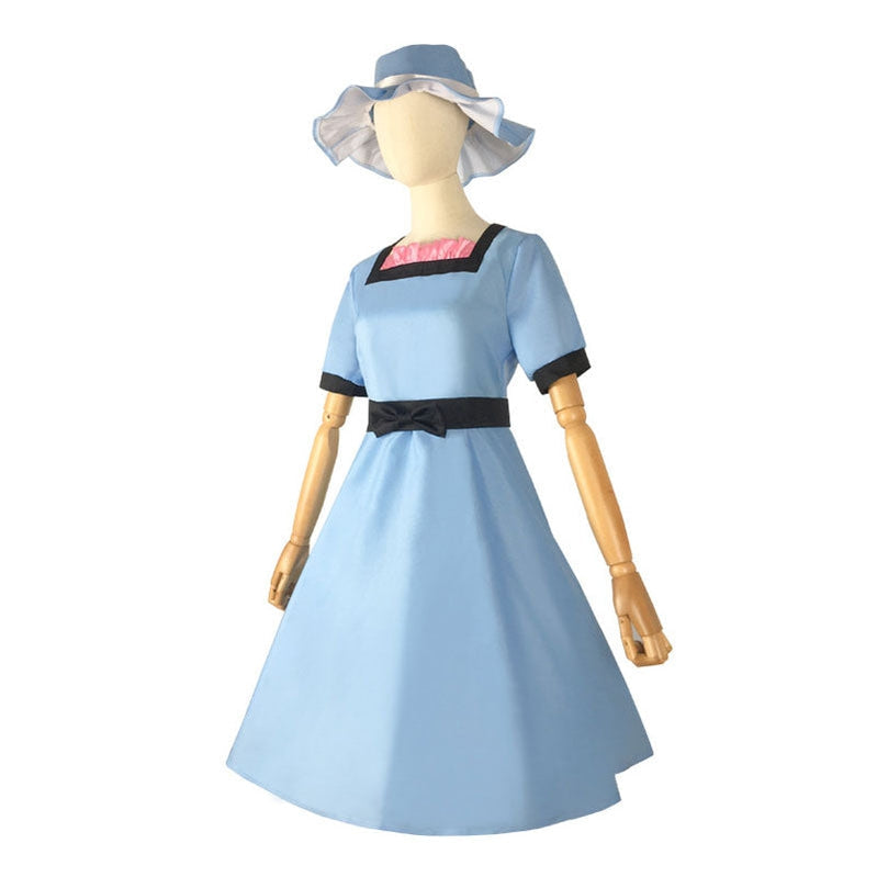 Anime Steins;Gate Shiina Mayuri Blue Dress Cosplay Costume with Hat