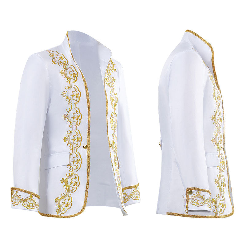 European Style Palace Opera Stage Performance Gold Studded Dress Cosplay Costumes