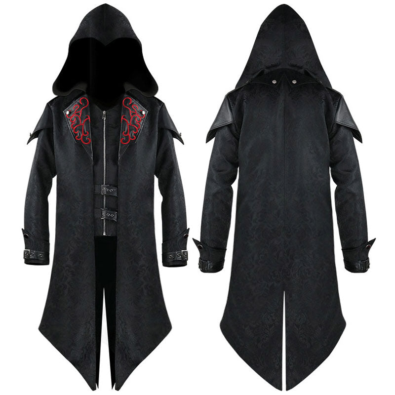 European Style Retro Patchwork Jacket Men Gothic Halloween Cosplay Costumes