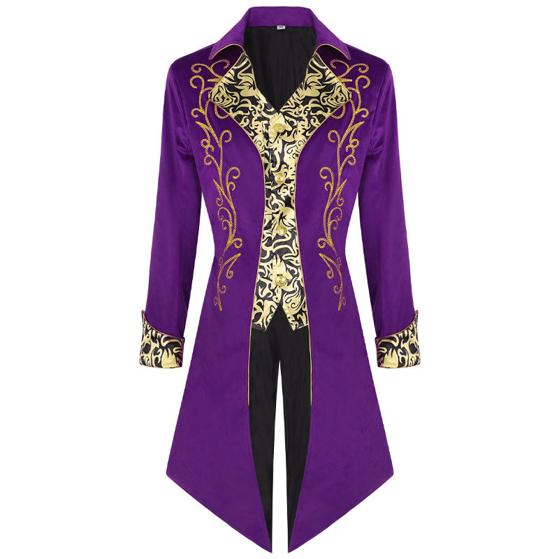 Mens Steampunk Vintage Tailcoat Jacket Gothic Victorian Frock Cosplay Costumes