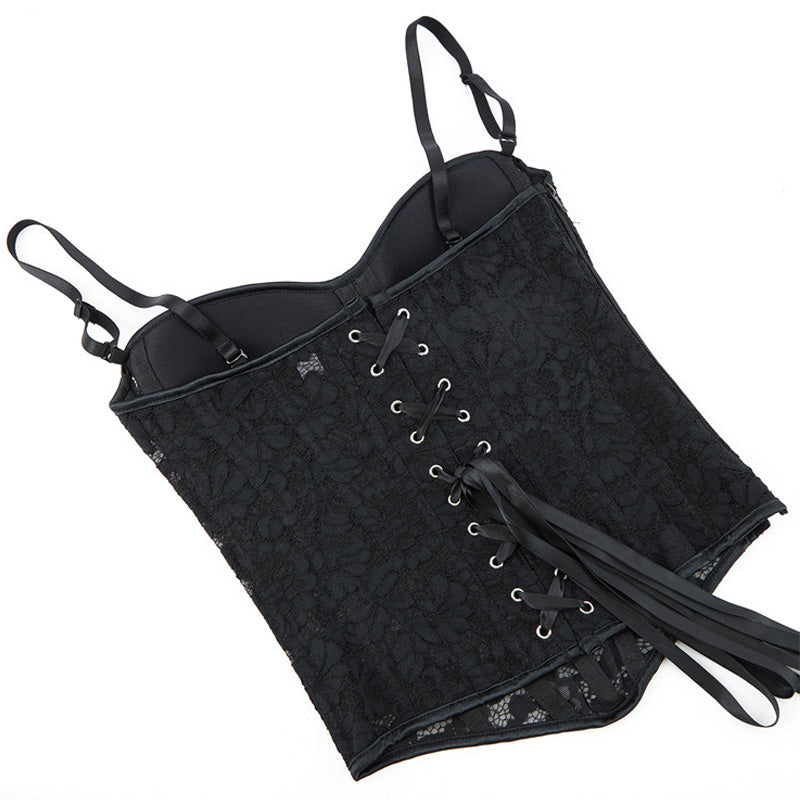 Royal Style Steel-boned Lace Side-zip Double-strap Women's Corset Cosplay Costumes