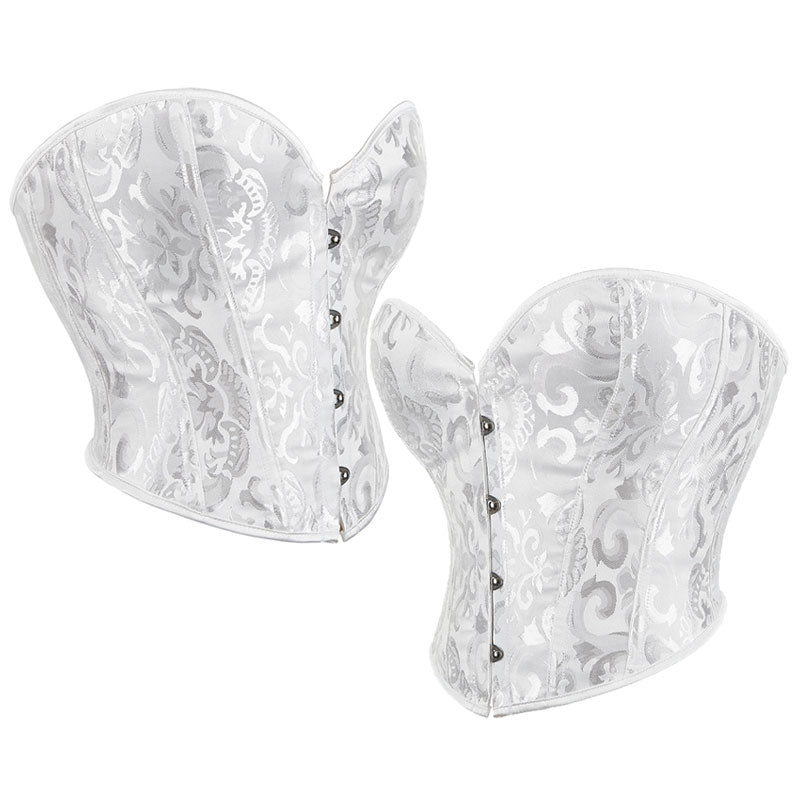 Women's Vintage Court-Style Jacquard Strapless Short Strap Waist Trainer Corset Sexy Corset Tops for Women Bustier Overbust