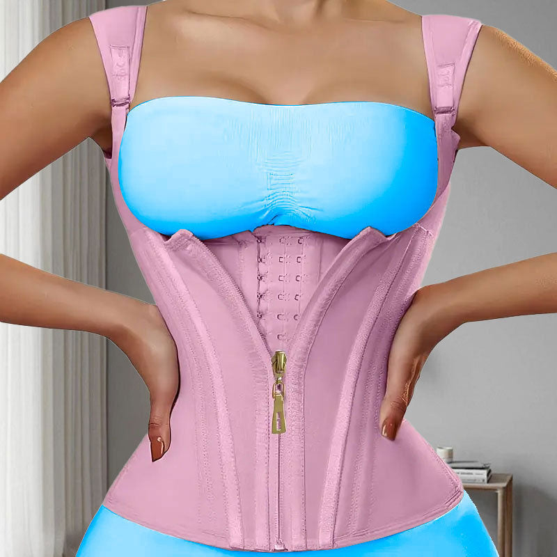 Waist Trainer Corset Zipper Double-Layer Latex Tummy Control Shapewear Breathable Waist Cincher for Women Body Shaper Sport Girdle