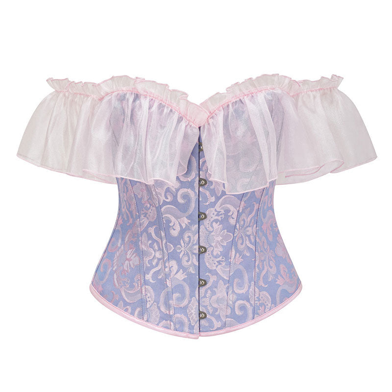 Corsets for Women Lace Short Sleeves Corset Top Sexy Bustier Lingerie Waist Trainer Corset