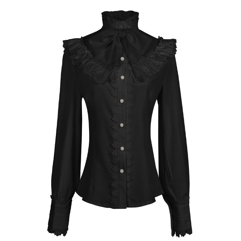 Vintage Long Sleeve Victorian Gothic Women's Shirt Halloween Cosplay Costumes