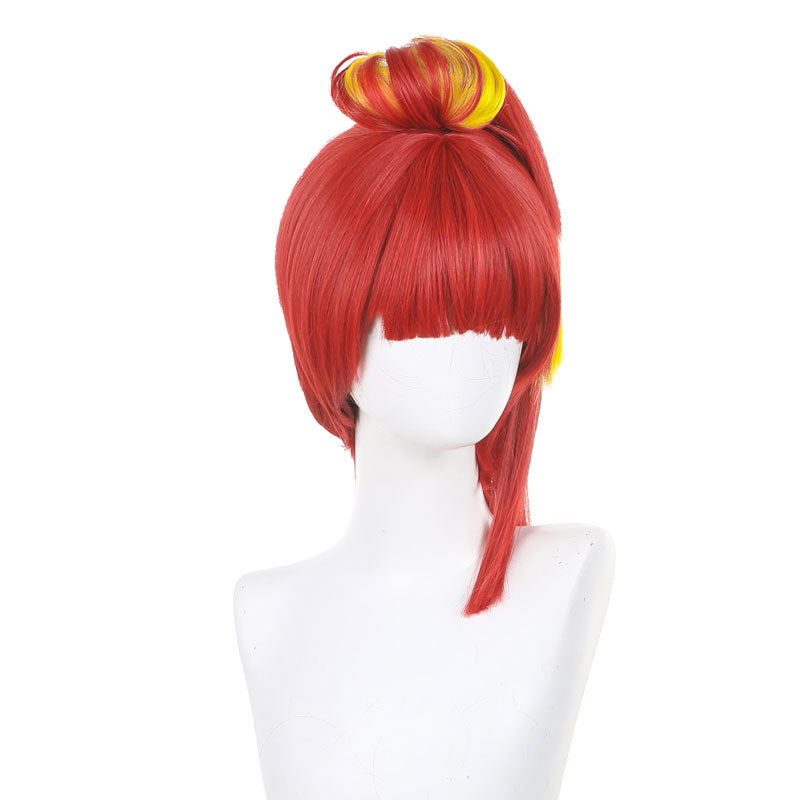 Gnosia SQ Red Yellow Highlights Cosplay Wigs