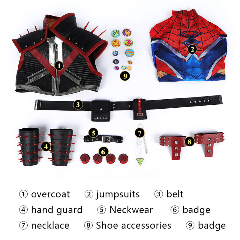 Marvel Rivals Spider-Punk 2099 Spider-Man Cosplay Costumes