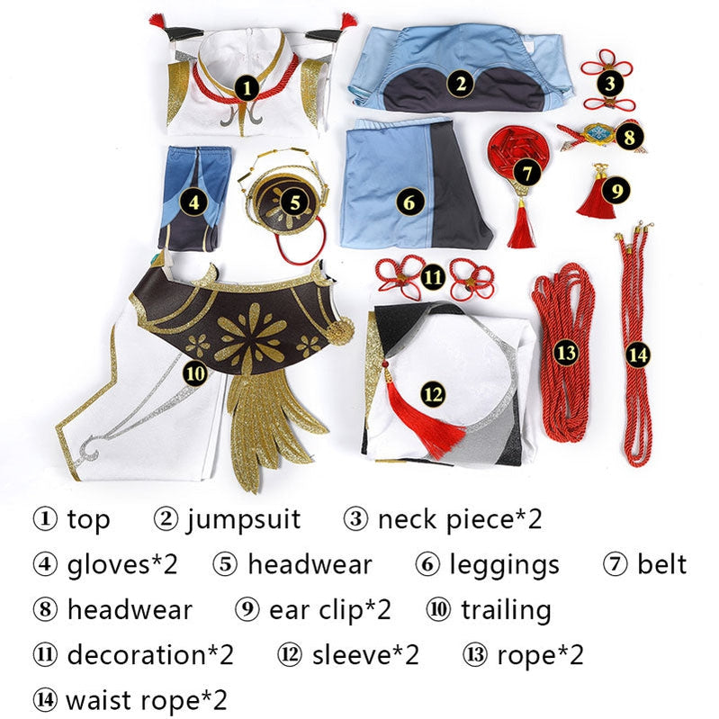 Game Genshin Impact ShenHe Fullsuit Cosplay Costumes