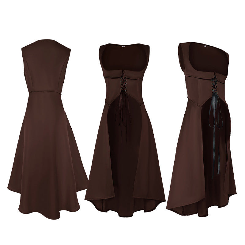 Steampunk Medieval Renaissance Halloween Women's Long Dress Cosplay Costumes