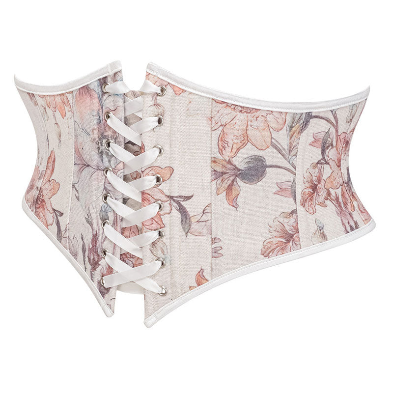Corset Belt for Women Floral Lace Up Boned Underbust Corset Waist Belts