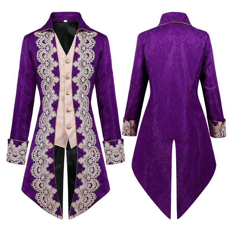 Mens Steampunk Medieval Jacket Gothic Victorian Frock Coat Cosplay Costumes