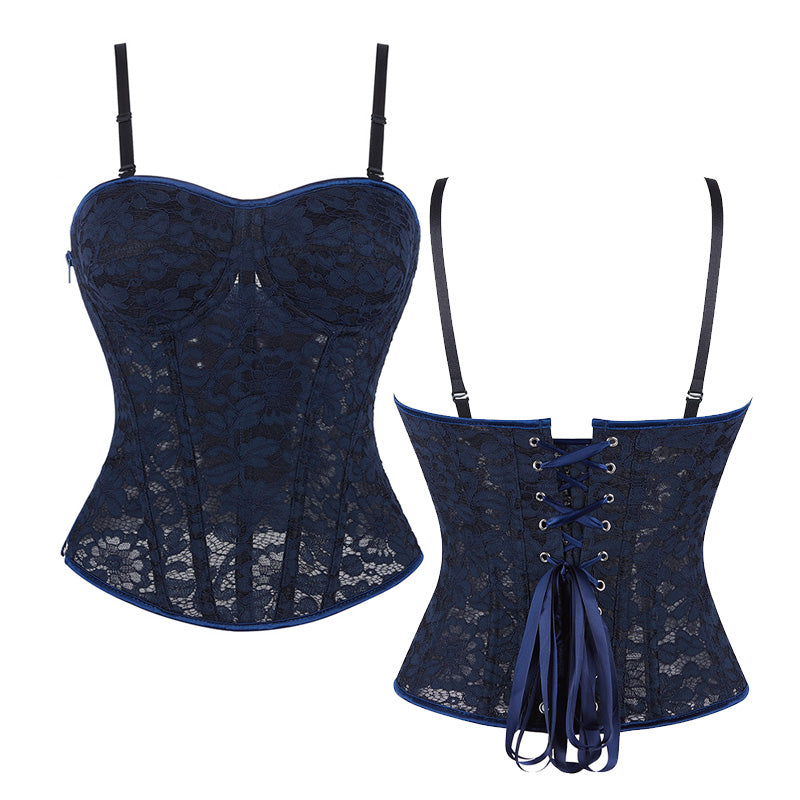 Royal Style Steel-boned Lace Side-zip Double-strap Women's Corset Cosplay Costumes