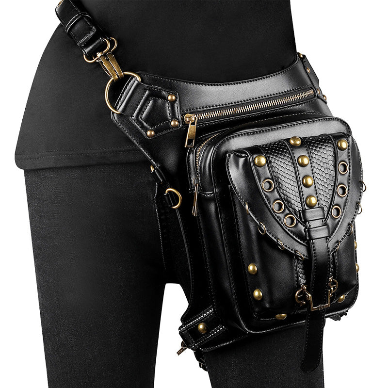 Steampunk Retro Single Shoulder Crossbody Motorcycle Waist Bag Cosplay Props