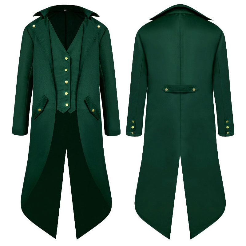 European Medieval Retro Men's Mid-length Punk Retro Tuxedo Halloween Costumes