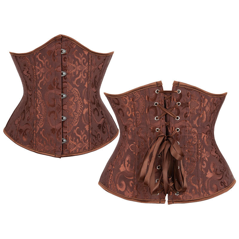 Corset Women‘s Brocade Underbust Boned Corsets Bustier Waist Trainer