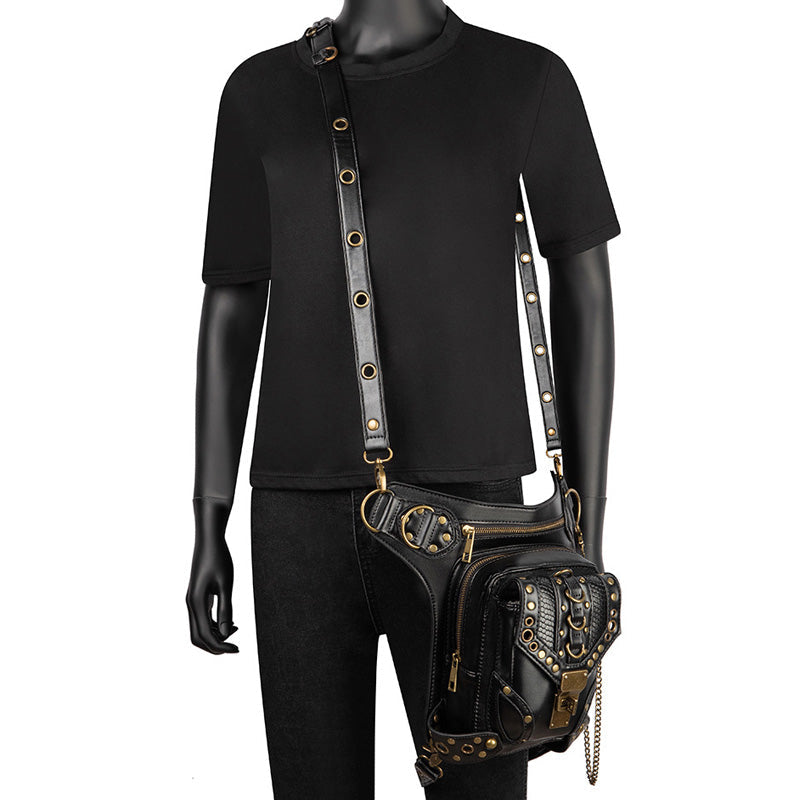 Steampunk Retro Single Shoulder Crossbody Motorcycle Waist Bag Cosplay Props