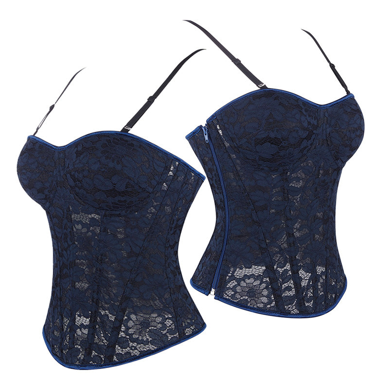 Royal Style Steel-boned Lace Side-zip Double-strap Women's Corset Cosplay Costumes