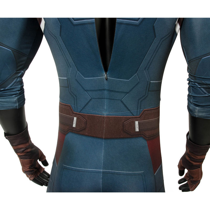 Avengers 3 Infinity War Captain America Steve Rogers Jumpsuit Cosplay Costumes With Gloves