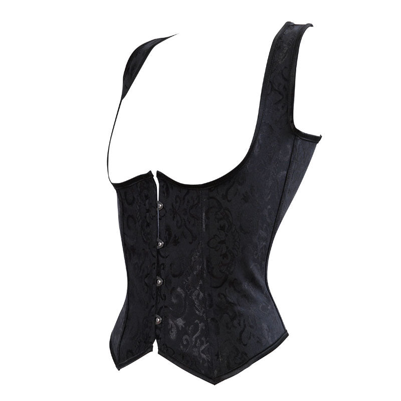 Corset Tops for Women Adjustable Floral Renaissance Underbust Corset Lace Up Pirate Bodice