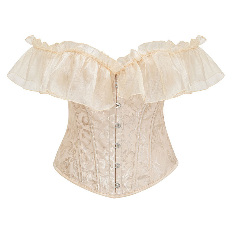 Corsets for Women Lace Short Sleeves Corset Top Sexy Bustier Lingerie Waist Trainer Corset