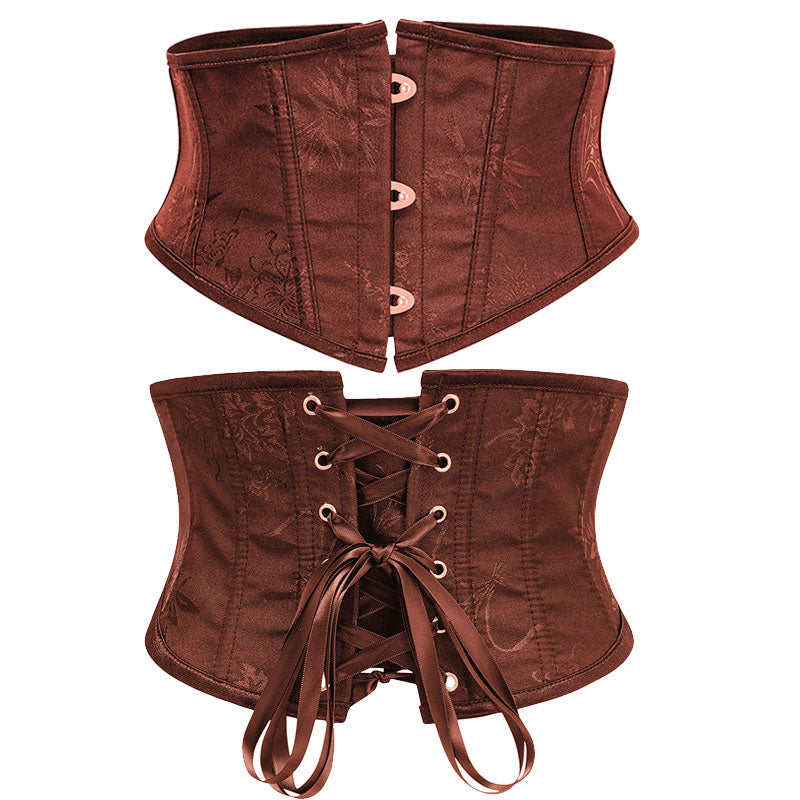 Womens Waist Trainer Cincher Heavy Duty Steel Boned Underbust Waspie Corset