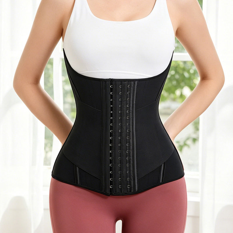 Women 15 Steel Bones Waist Trainer Corset Belt Under Clothes Sport Tummy Control Long Torso Shapewear