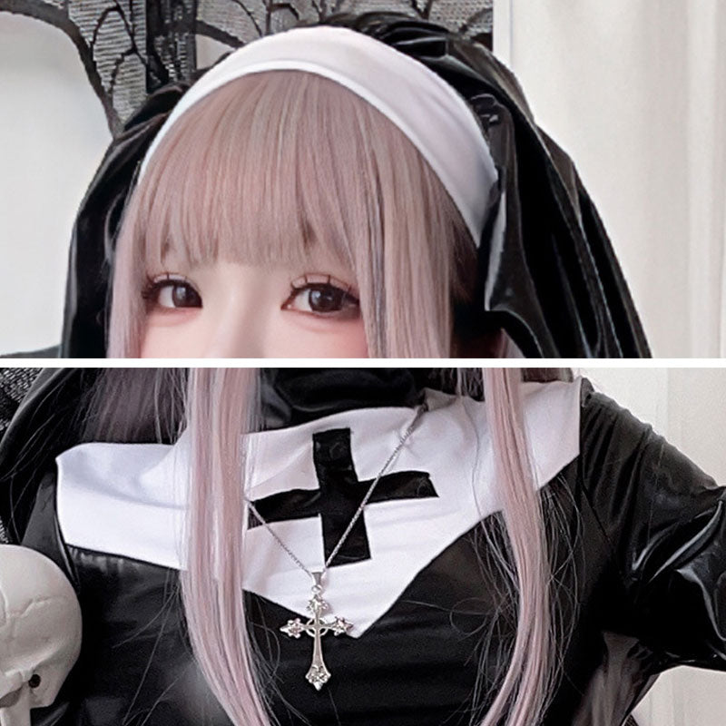 European Halloween Dark Gothic Style Vampire Nun Cosplay Costumes
