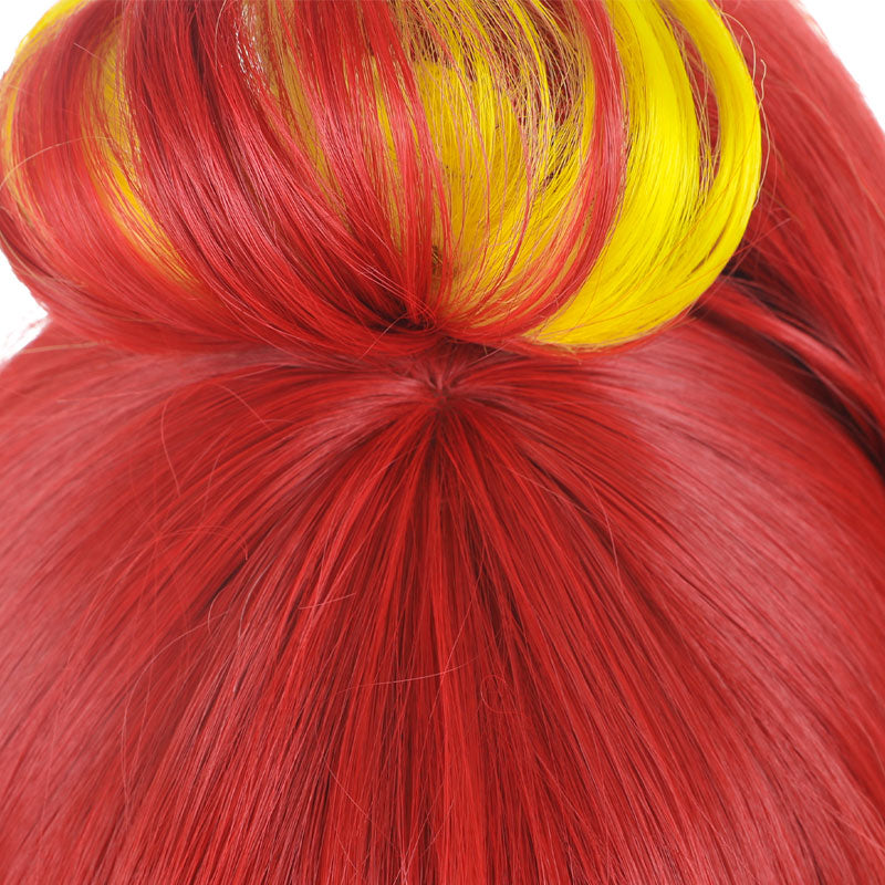 Gnosia SQ Red Yellow Highlights Cosplay Wigs