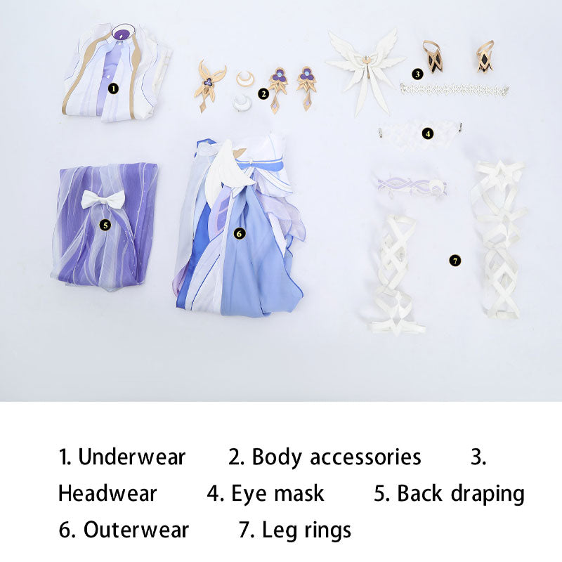Genshin Impact Columbina Damselette Cosplay Costumes