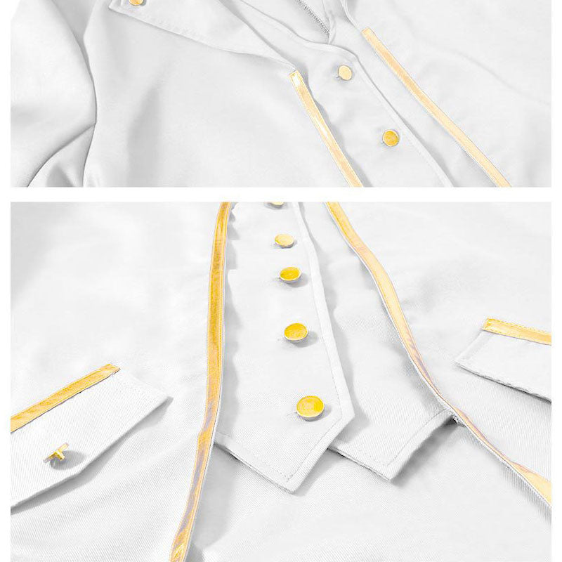European Style New Tuxedo Medieval Retro Punk Gold Edge Coat Halloween Costumes