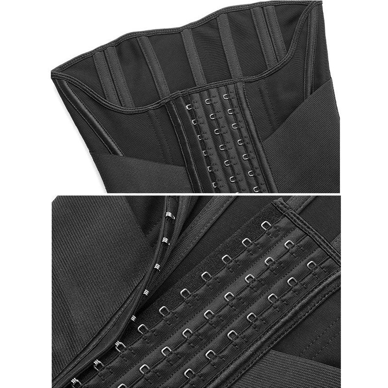Women 15 Steel Bones Waist Trainer Corset Belt Under Clothes Sport Tummy Control Long Torso Shapewear