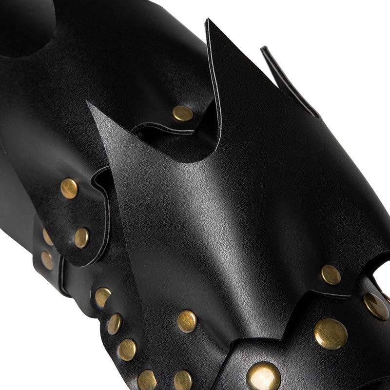 Steampunk PU Leather Color Block Arm Gloves Cosplay Props