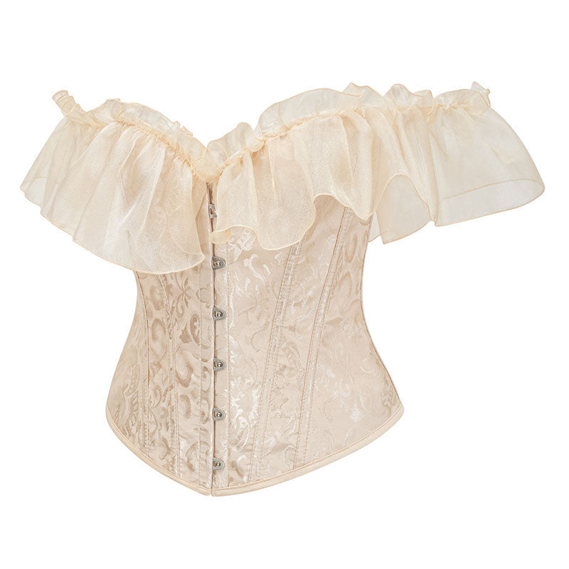 Corsets for Women Lace Short Sleeves Corset Top Sexy Bustier Lingerie Waist Trainer Corset