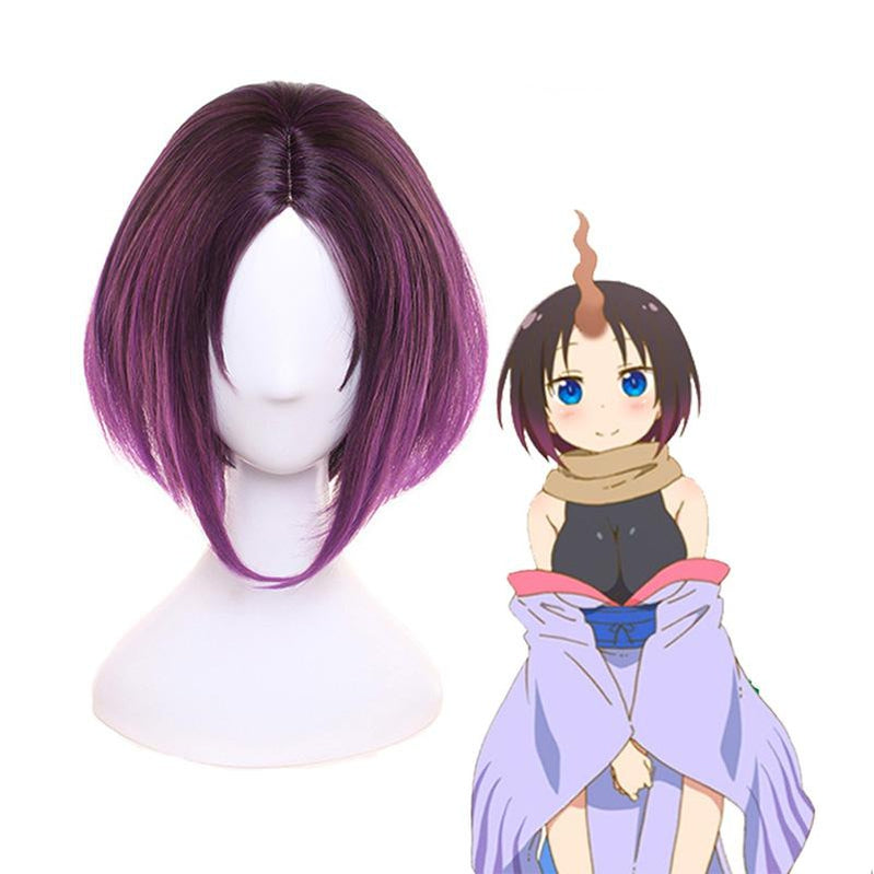 Miss Kobayashi's Dragon Maid Elma Short Purple Cosplay Wigs