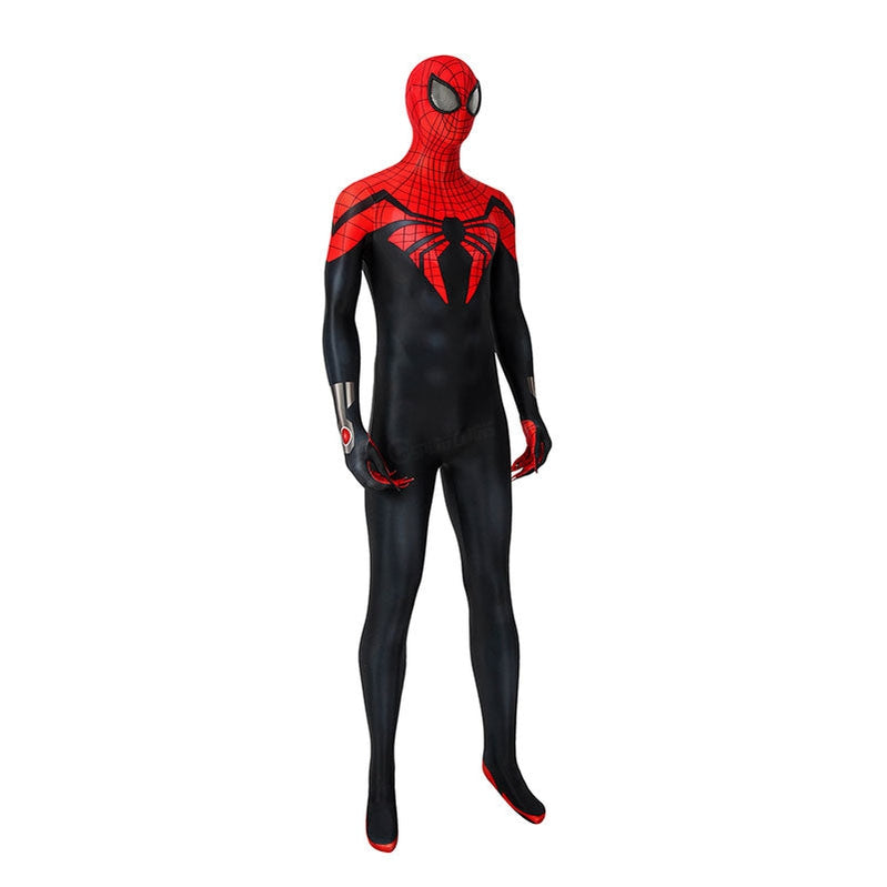 Anime Spiderman: Superior Spider Man Elastic Force Jumpsuit Cosplay Costume with Free Headgear